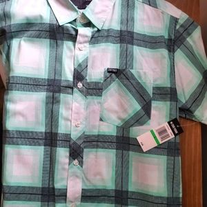 Men's brand new mint, green and white shirt